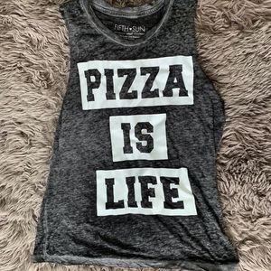 Pizza Is Life sleeveless shirt
